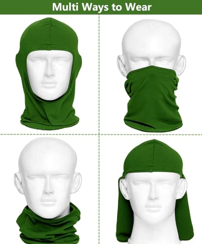 Windproof Balaclava Ski Mask - Full Face Cover for Outdoor Sports - Dark Green
