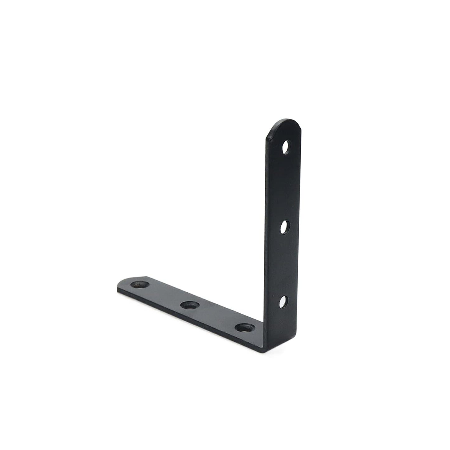 Rannb Floating Shelf Brackets L Brackets 4" x 4" Heavy Duty Black Corner Brace Joint Right Angle Bracket for Wooden Board Shelves DIY Support - 4pcs