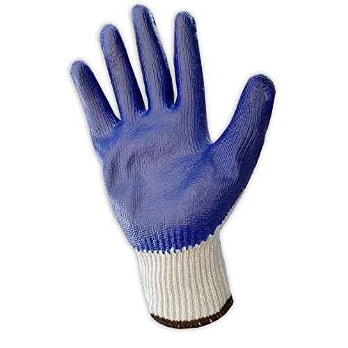 Galeton 6400-XL 6400 Super Gloves Rugged Latex Coated Palm Knit Gloves, X-Large ,Blue/White (Pack of 12)