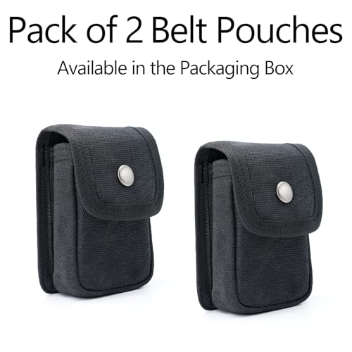 Diodrio 2 Pack Small Utility EDC Belt Pouches for Men & Women, Water-Resistant Canvas