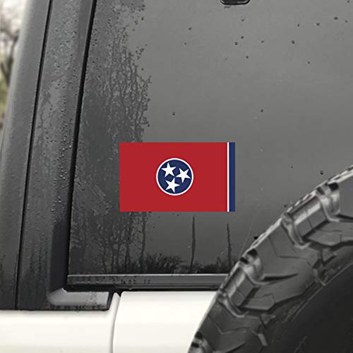 Tennessee State Flag Decal Stickers - 2-Pack, 5x3 Inches
