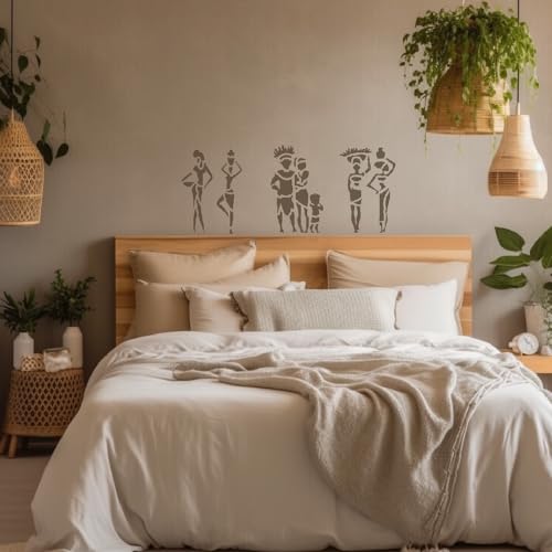 African Tribal Stencils for Painting on Wood, 9 Pieces 6 x 6 inch, Canvas, Paper, Fabric, Walls and Furniture, African Stencil, Home D?cor, Reusable DIY Art and Craft STENCILAIR