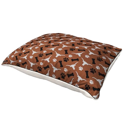 NCAA Bones Repeat Sherpa Pet Bed - Texas Longhorns