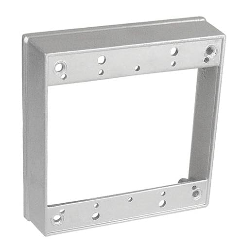 Sealproof Metallic 2-Gang Weatherproof Extension Ring, Gray Electrical Box Extender