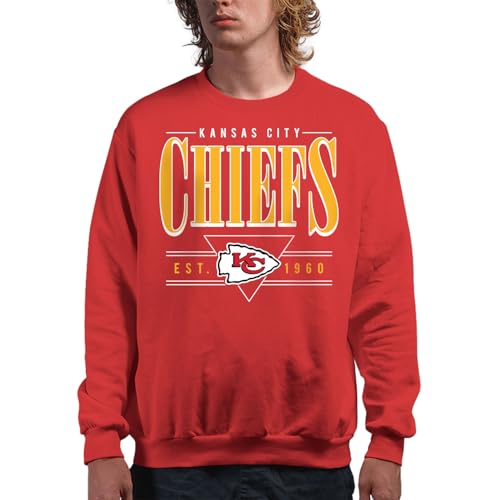 Kansas City Chiefs Retro Crewneck - Officially Licensed Fleece - X-Large Red