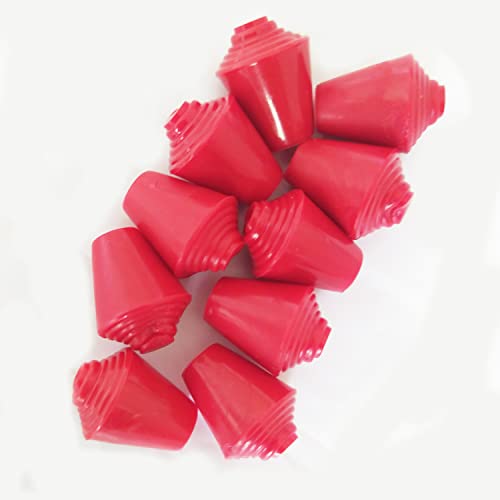 Fencing Practice Sword Tips - Pack of 10 Red Epee Rubber Tips