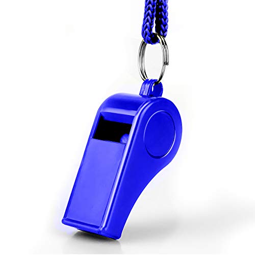 Loud Plastic Whistles with Lanyards - 2 Pack for Coaching and Refereeing
