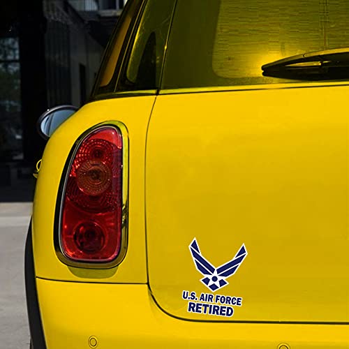 US Air Force Retired Vinyl Decal - 4x5 Inch Military Bumper Sticker