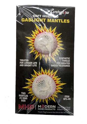 MHP Gas Light Mantles Twin Pack - Soft Inverted Style for Gas Lamps