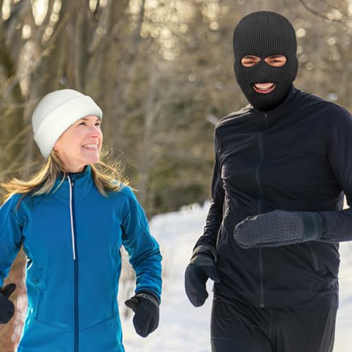 Warm Knitted Ski Mask Balaclava - Large / Black