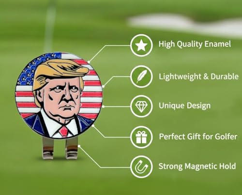 Mr. President Patriotic Golf Ball Markers with Hat Clip - American Flag & Eagle Design