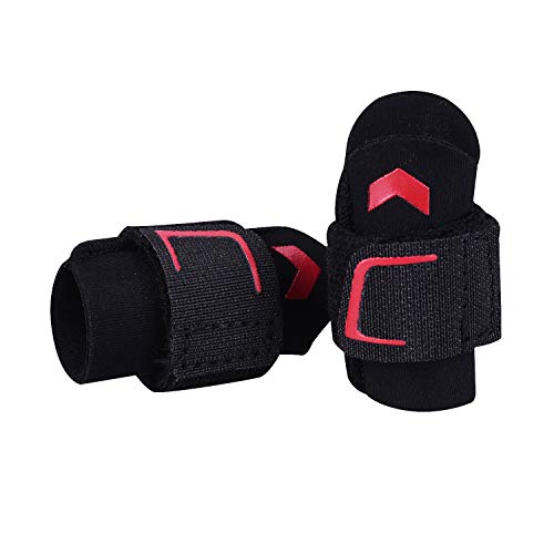 Adjustable Neoprene Finger Splints - Red & Black Finger Brace for Pain Relief