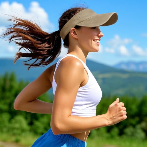 Adjustable Sun Visor Cap for Sports - Light Yellow