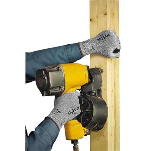 Ansell HyFlex 11-801 Nylon Glove, Black Foam Nitrile Coating, Knit Wrist Cuff, Large, Size 9 (Pack of 12)