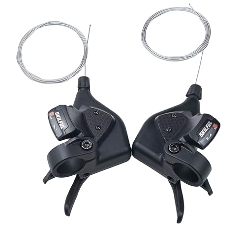 THALOUS 3x7/21 Speed Bicycle Gear Shift Levers Pair No Grips for MTB Road Bike