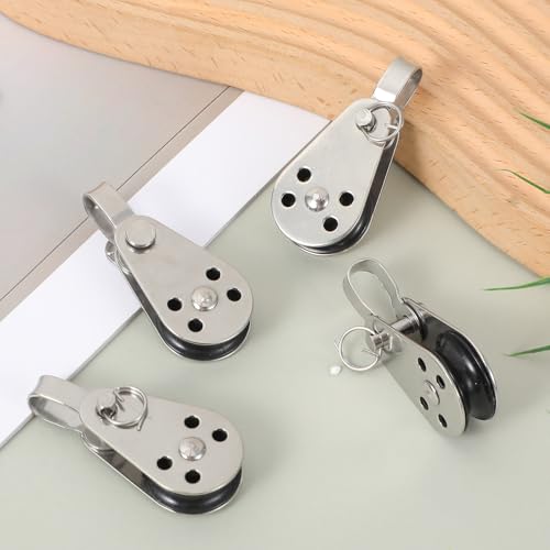 4-Pack Nylon Marine Pulleys for Boats & Kayaks - 316 Stainless Steel