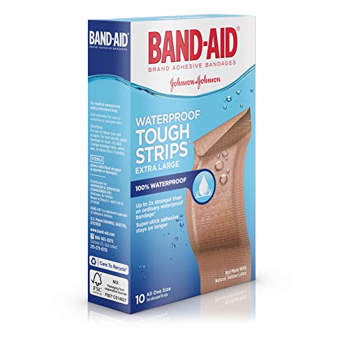 Band-Aid Tough-Strips 100% Waterproof Adhesive Bandages Extra Large