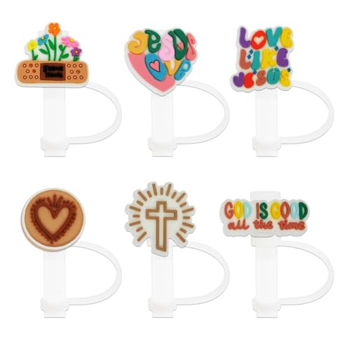 Jesus Straw Covers - 6Pcs Dust-Proof Silicone Caps for Stanley 40Oz Tumbler