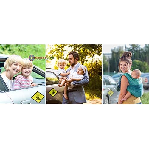 Baby on Board Magnet for Car - Magnetic Baby on Board Sign for Cars ? Reflective Baby on Board Decal Sticker for Baby Safety by Mandala Crafts