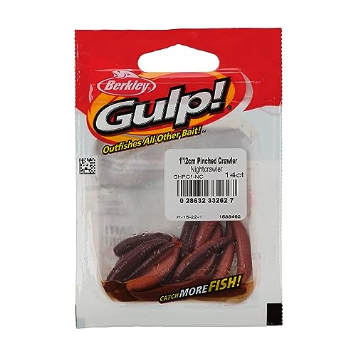 Berkley Gulp! Pinched Crawler Nightcrawler 1" Soft Bait for Fishing