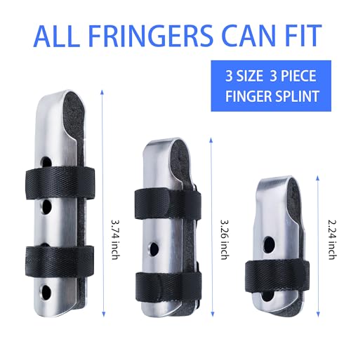 Finger Splint Support Brace for Injuries, Arthritis, Fractures - 3 Pack