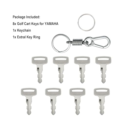 Yamaha Golf Cart Ignition Key Replacement Set - 8 Pack