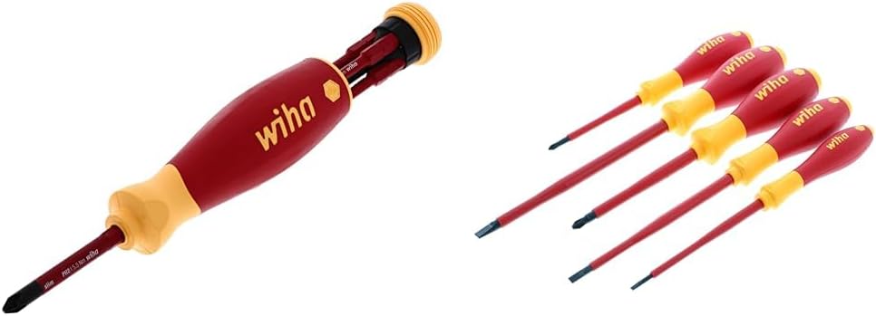 Wiha 6-Piece Insulated SlimLine PocketMax Multi-Driver Set for Safe Electrical Work