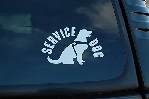 Service Dog Vinyl Decal Sticker - K9 Unit On Board, 4" x 2.5" - White