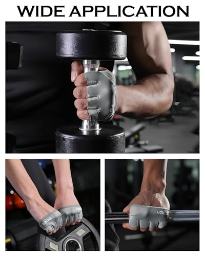 Weight Lifting Gloves - Micro Workout Gloves for Men & Women - Gray-L
