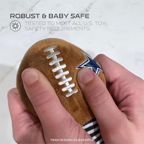 Plush Football Rattle Toy - Soft NFL Baby Rattle for Ages 3+