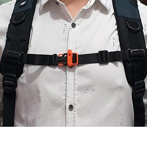 Adjustable Backpack Chest Strap - Nylon, 2 Pack - Black