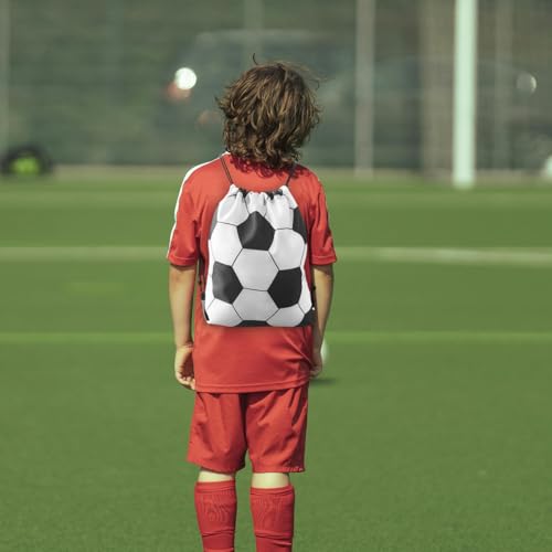 4-Pack Soccer Drawstring Backpacks - Fun Party Gift Bags
