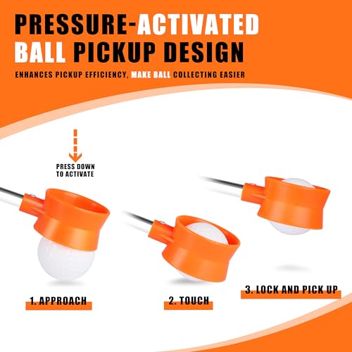 16.3Ft Stainless Steel Golf Ball Retriever with Grabber for Putter - BirdieBlast
