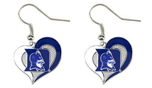 Swirl Heart Earrings - Duke Blue Devils Team Color