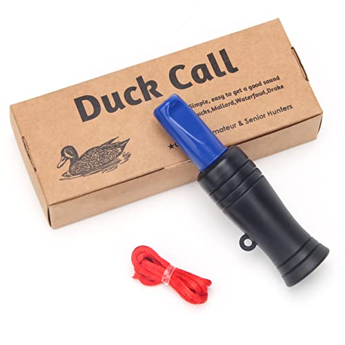 Duck Call for Hunting - Loud Sound Whistle - Black & Blue