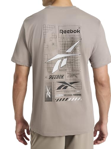 Reebok Men's Medium Logo Crewneck T-Shirt - Lightweight Cotton-Poly Jersey