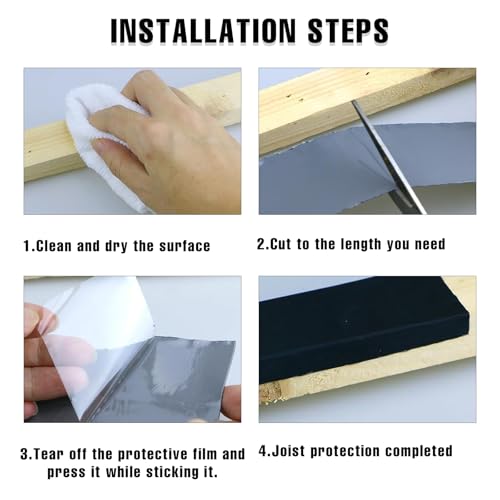 Joist Tape for Decking, Weather Resistant Deck Butyl Tape,1Rolls 2" X 50' Butyl Sealant Joist Flashing Tape for Wood Decks Beams Roo
