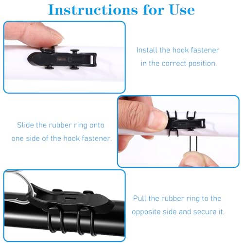 Fishing Rod Hook Keeper with Rubber Rings - 8 Pcs Set
