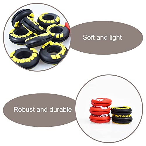 4-Piece Tire Shape Tennis Racket Vibration Dampener - Black & Red