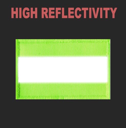 Reflective Safety Patches - 2pcs Hook and Loop, Green