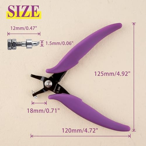 SPEEDWOX Metal Hole Punch Pliers 1.5mm Round for Sheet Metal, Short Jaw Single Puncher, Jewelry Making Tool, Earring Craft Beading Hobby Precision Pliers