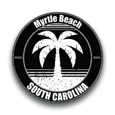 Myrtle Beach Vinyl Decal Sticker - 2 Pack, Waterproof, UV Resistant
