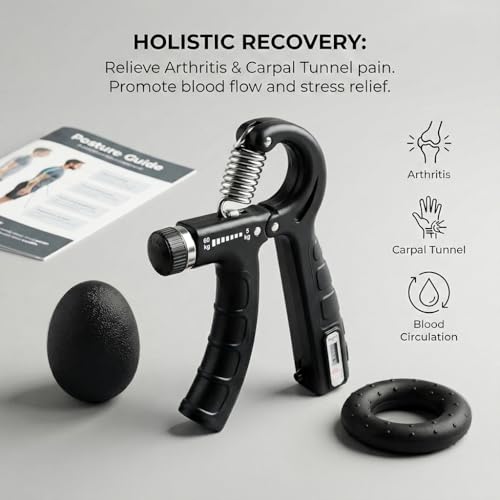 Adjustable Grip Strength Trainer Set - 6 Piece Hand & Forearm Workout