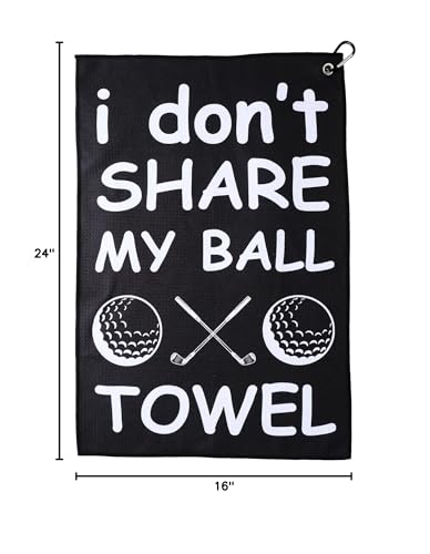 Funny Golf Towel - Durable Waffle Microfiber Club Cleaner with Clip