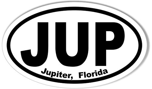 Jupiter Florida Euro Oval Bumper Sticker - 3 x 5 Inches