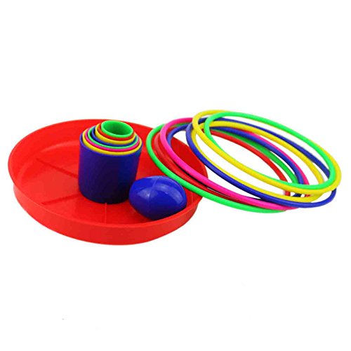 18" Colorful Plastic Ring Toss Game Set for Kids - Portable & Easy Setup
