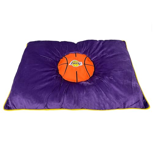 NBA Los Angeles Lakers Dog Bed - Plush Pillow Mattress for Pets