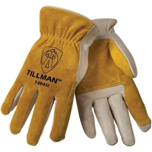 Tillman 1464 Top Grain Cowhide/Split Drivers Gloves - Medium Yellow