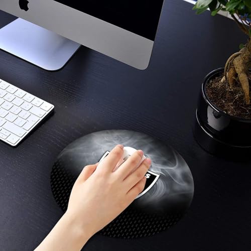 Football Design Gaming Mouse Pad - 8 Inch Green Round Mat