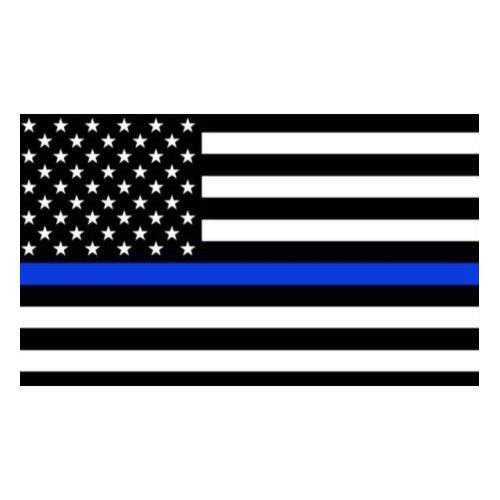 Thin Blue Line American Flag Vinyl Sticker - Weatherproof 2x3 Inch Decal